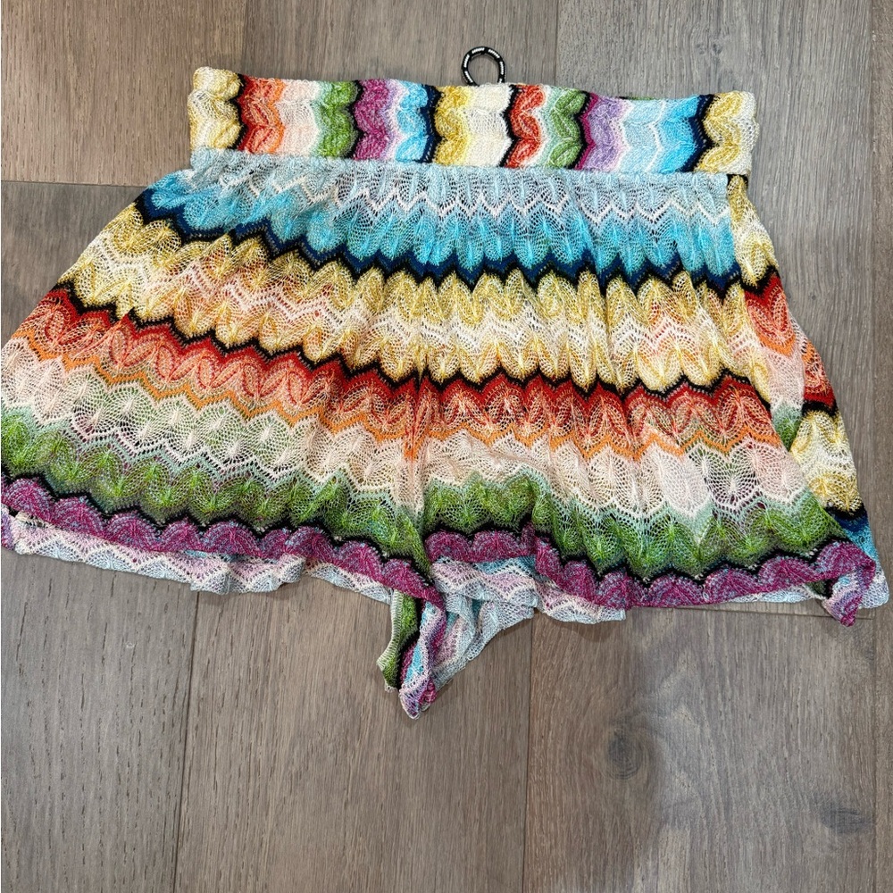 Missoni Multicolor Zigzag Knit Mini Shorts with Elastic Waist - Picture 4 of 5